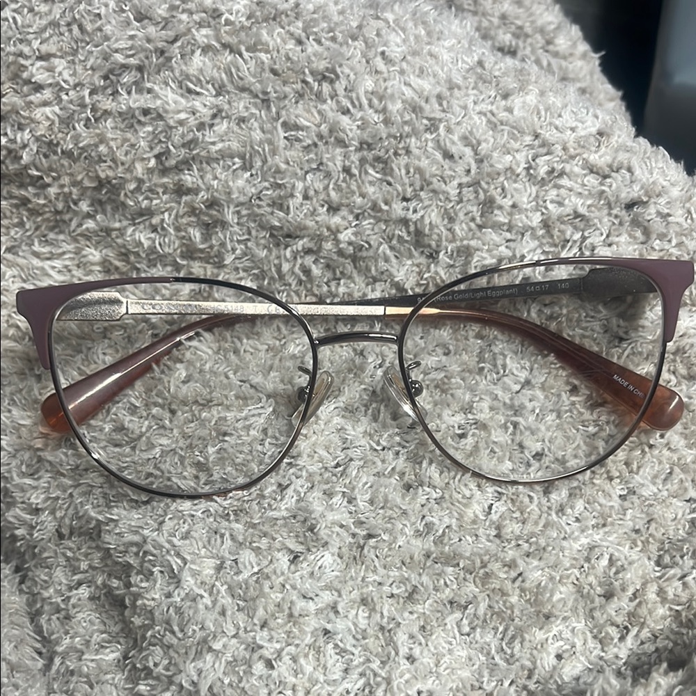 Coach Purple and Brown Cat-Eye Glasses